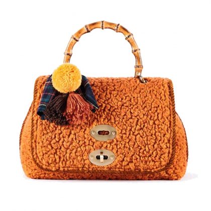 Borsa Tracolla ViaMailBag modello Sophie in Lana Arancione con Tracolla Fantasia - CURLYR03